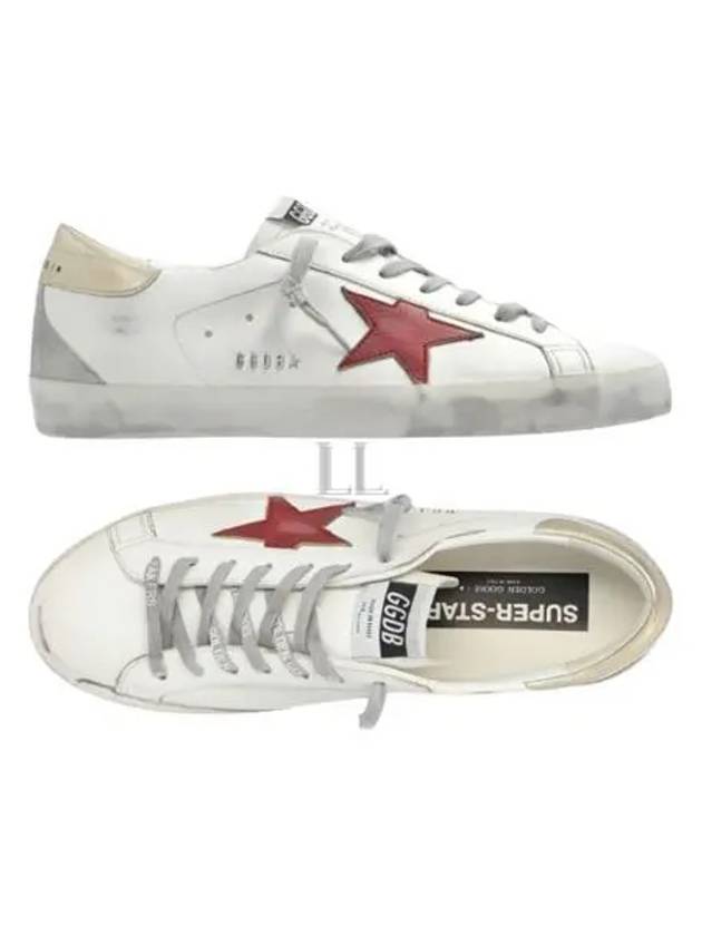 Superstar Leather Low Top Sneakers Red White - GOLDEN GOOSE - BALAAN 2