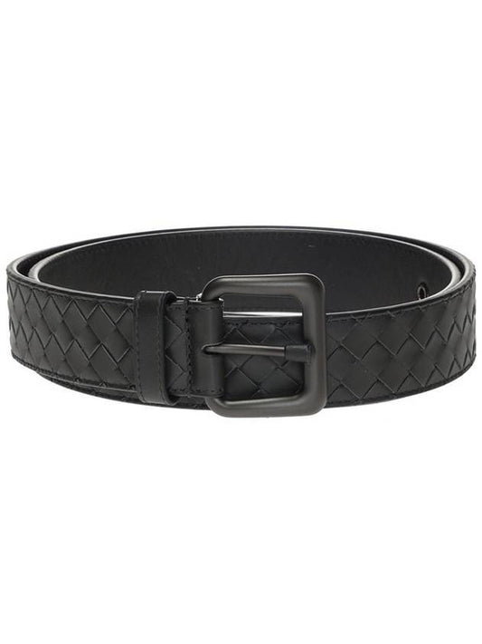 Intrecciato Leather Belt Gray - BOTTEGA VENETA - BALAAN.