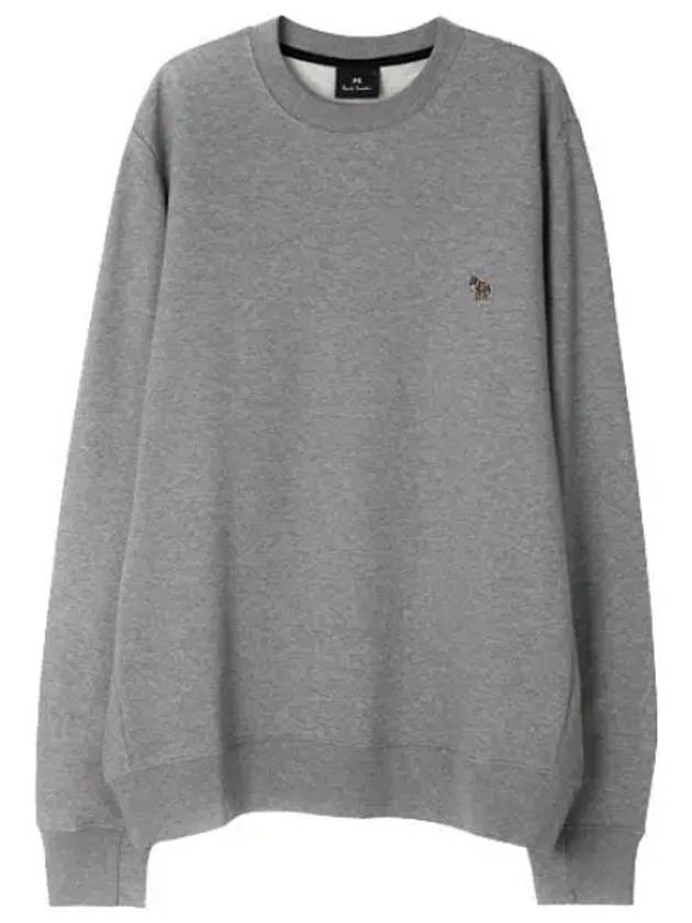 Zebra Patch Organic Cotton Sweatshirt Grey - PAUL SMITH - BALAAN 2