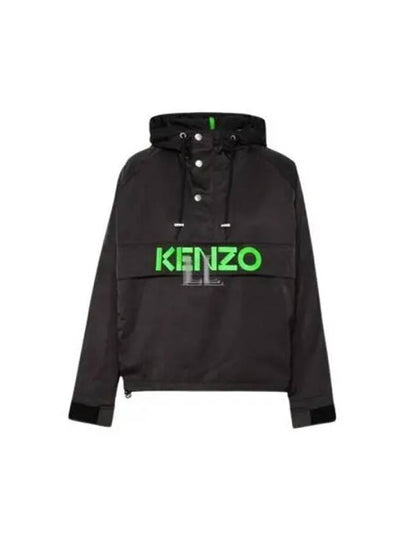 Logo print Casual Anorak Black - KENZO - BALAAN 2