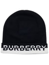 Cashmere Logo Beanie Black - BURBERRY - BALAAN 2