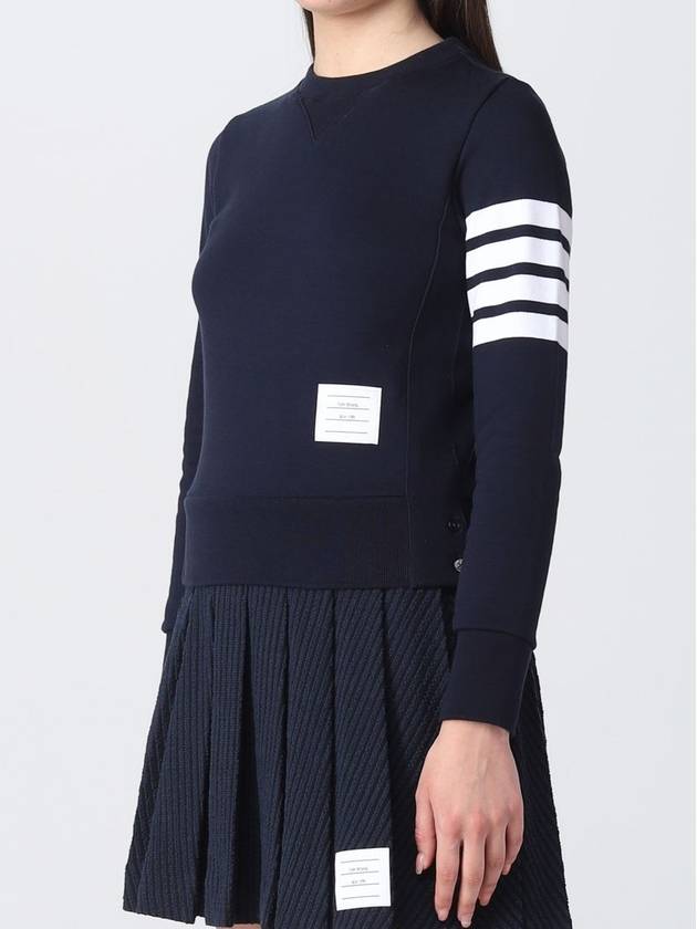 Engineered 4 Bar Stripe Loopback Jersey Knit Crewneck Sweatshirt Navy - THOM BROWNE - BALAAN 4