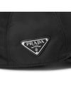 Re-Nylon Triangle Logo Baseball Cap Black - PRADA - BALAAN 9