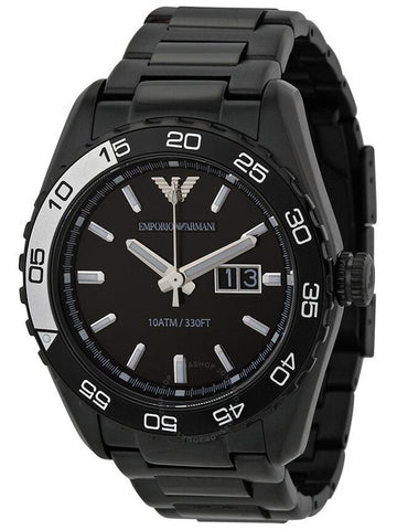 Emporio Armani Sportivo Black Dial Blaxk Ion-plated Men's Watch AR6049 - EMPORIO ARMANI - BALAAN 1