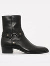 Men's Leather Wyatt Harness Ankle Boots Black - SAINT LAURENT - BALAAN 4