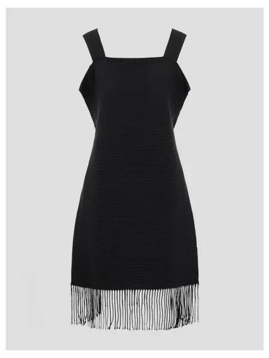 Fringe pleated dress one piece black domestic product - ISSEY MIYAKE - BALAAN 1