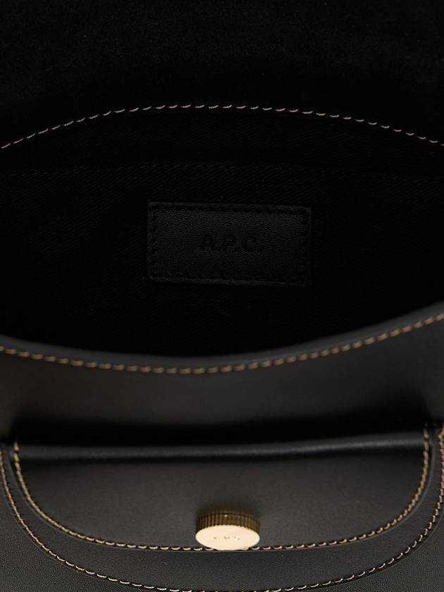 Le Pocket Small Smooth Leather Hobo Cross Bag Black - A.P.C. - BALAAN 5