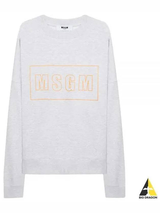 Neon Box Logo Cotton Sweatshirt Light Grey - MSGM - BALAAN 2