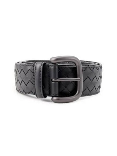 Intrecciato Leather Belt Black - BOTTEGA VENETA - BALAAN 2