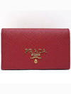 Saffiano Metal Logo Card Wallet Red - PRADA - BALAAN 2