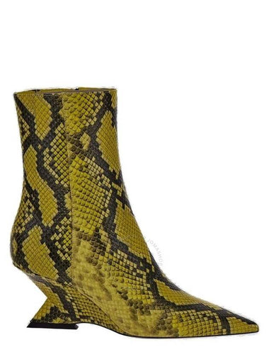 The Attico Fluo Yellow Python Leather Cheope Ankle Boots, Brand Size 37 ( US Size 7 ) - THE ATTICO - BALAAN 1