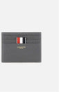 Leather Card Wallet Dark Grey - THOM BROWNE - BALAAN 3