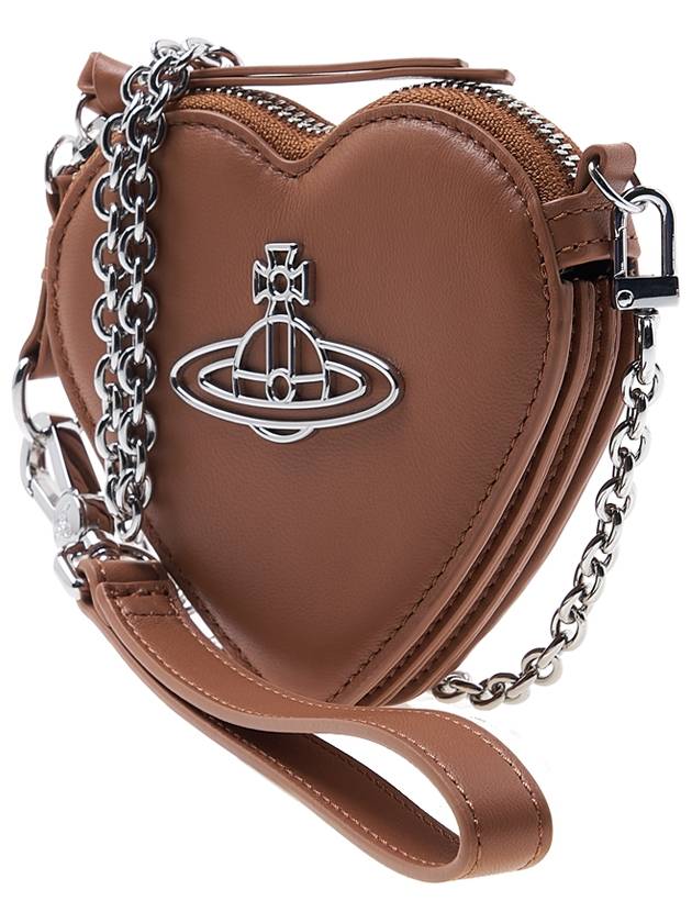 ORB Heart Chain Leather Cross Bag Brown - VIVIENNE WESTWOOD - BALAAN 3