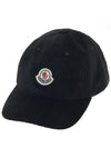 Logo patch corduroy Corduroy ball cap black - MONCLER - BALAAN 2