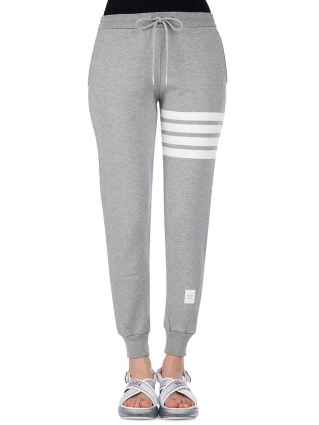 Women's Engineer 4 Bar Cotton Loopback Knit Track Pants Grey - THOM BROWNE - BALAAN 3