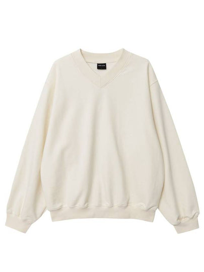 V-neck oversized sweatshirt cream - THEN OUR - BALAAN 2