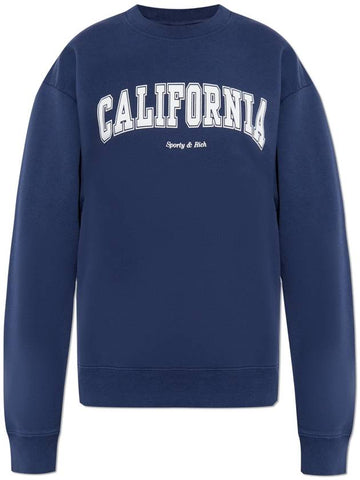 Sporty & Rich Sweatshirt From The Wall Street Collection, Unisex, Navy Blue - SPORTY & RICH - BALAAN 1