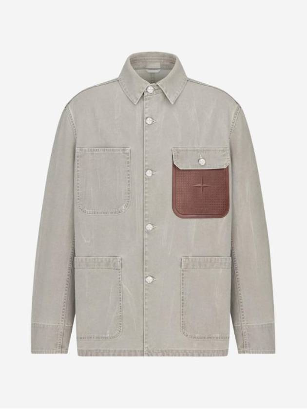 Patch Pocket Cotton Canvas Jacket Grey - DIOR - BALAAN 1