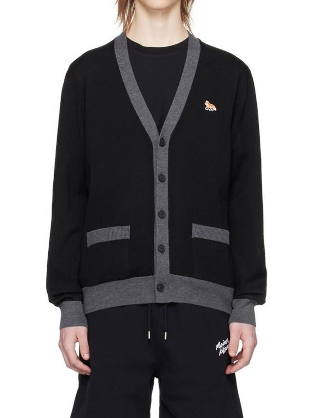 Maison Kitsune logo applique two tone wool cardigan MM00505KT1036 - MAISON KITSUNE - BALAAN 3