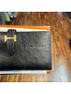 Bean Long Wallet Ostrich Black Gold H047206 - HERMES - BALAAN 6