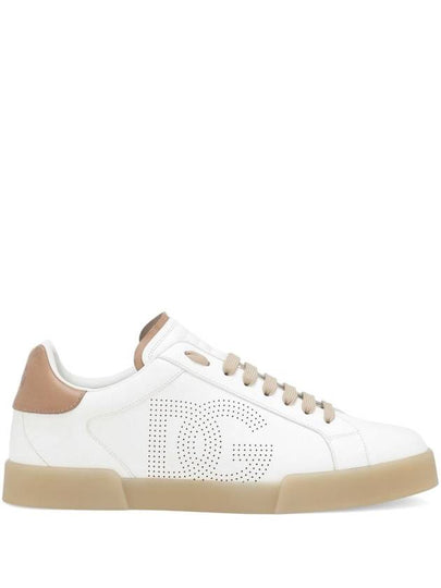 Portofino perforated DG logo low top sneakers white - DOLCE&GABBANA - BALAAN 2