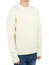 Men’s Merino Wool Knit Top White - TEN C - BALAAN 4