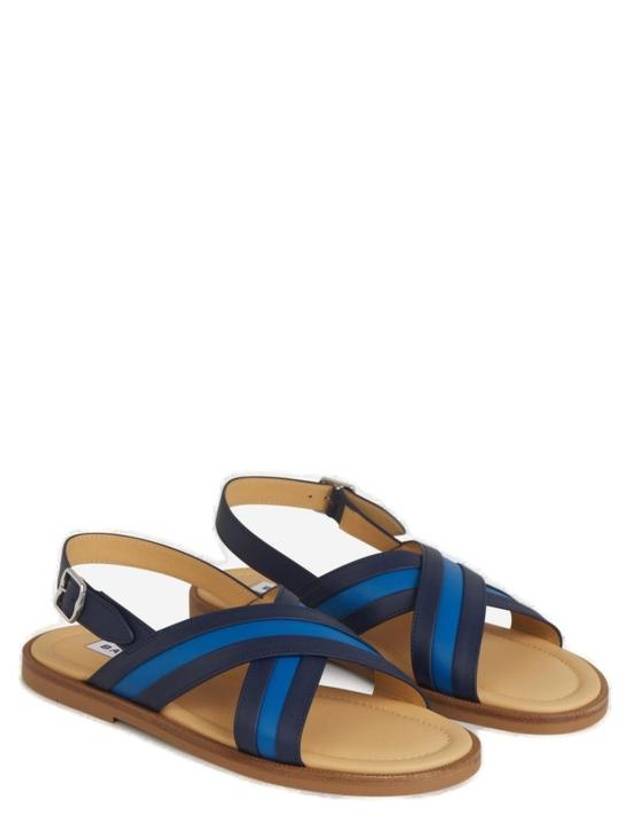 Crossover Strap Leather Sandals Black Blue - BALLY - BALAAN 2