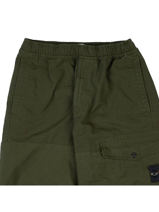 Wappen Logo Cotton Cargo Pants Olive Green - STONE ISLAND - BALAAN 4