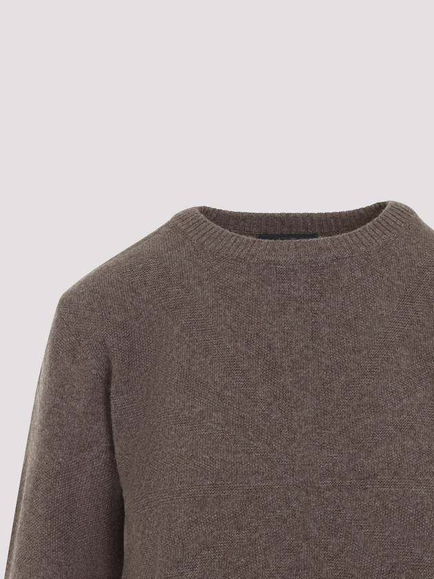 Rick Owens Wool Cashmere Knit Top Taupe - MONCLER - BALAAN 4