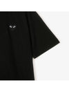 Men's Black Heart Waffen Short Sleeve T-Shirt Black - COMME DES GARCONS PLAY - BALAAN 5