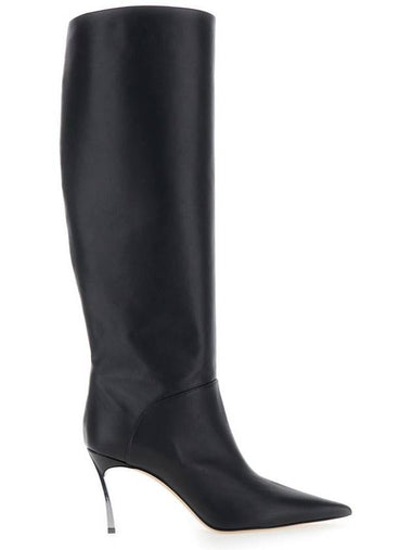 'Superblade' Black Knee-High Boots With Stiletto Heel In Leather Woman - CASADEI - BALAAN 1