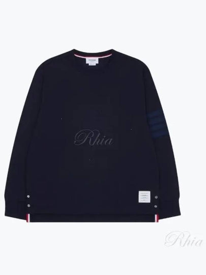 4 Bar Armband Tonal Long Sleeve T-Shirt Navy - THOM BROWNE - BALAAN 2