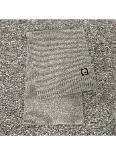 Kids Logo Patch Wool Cashmere Muffler Melange Dark Gray 7916N02Z3 V0M67 - STONE ISLAND - BALAAN 2