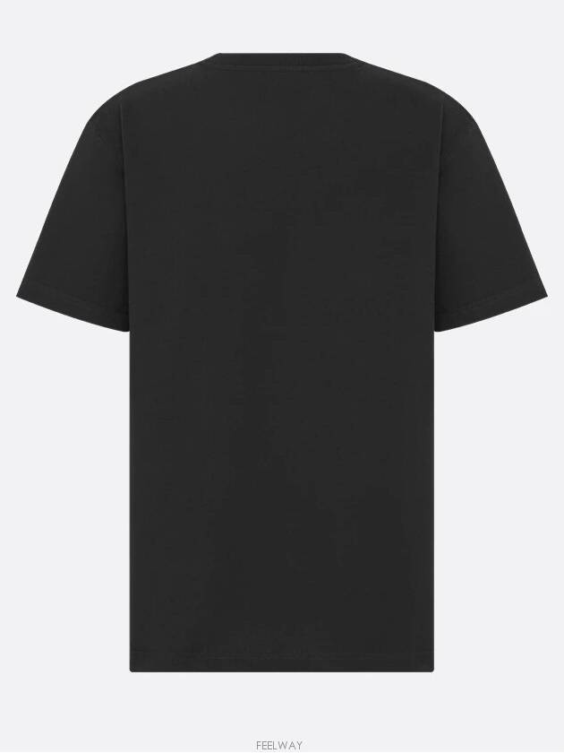 CD Icon Relaxed Fit Organic Cotton Short Sleeve T-Shirt Black - DIOR - BALAAN 4