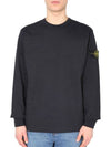 Logo Wappen Patch Crew Neck Long Sleeve T Shirt Navy - STONE ISLAND - BALAAN 2