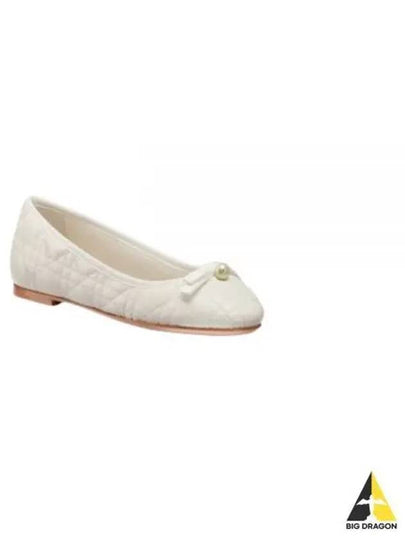 Quilted Cannage Calfskin Ballerina Flat Off White - DIOR - BALAAN 2