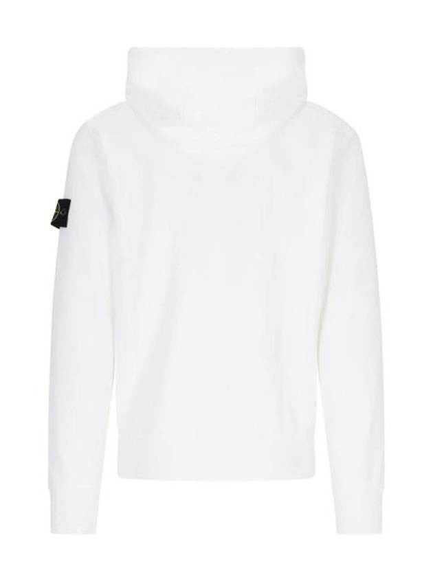 Compass Badge Zip Up Hoodie White - STONE ISLAND - BALAAN 3