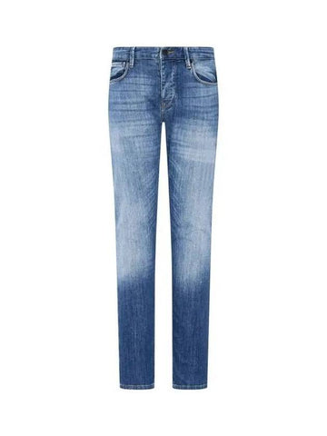 Men s Washed Slim Fit Denim Pants Indigo 271436 - EMPORIO ARMANI - BALAAN 1