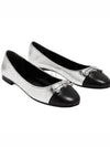 Metallic Effect Leather Cap Toe Ballet Flat Silver - TORY BURCH - BALAAN 2