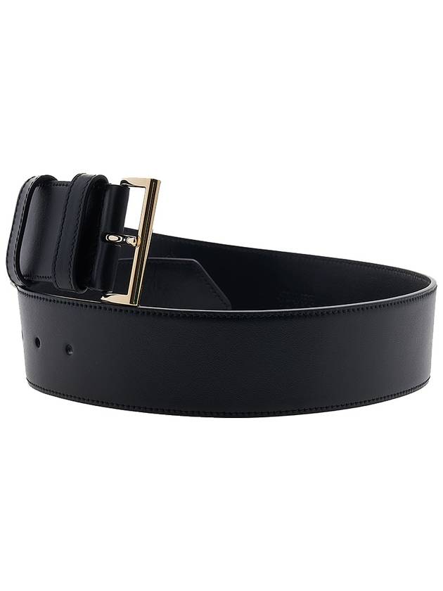 Triangle Logo Leather Belt Black - PRADA - BALAAN 3