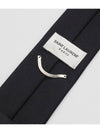 Men's Signature Evening Skinny Silk Tie Black - SAINT LAURENT - BALAAN 6