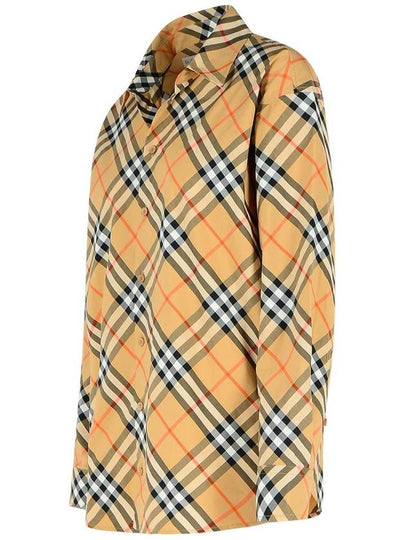 Burberry 'Check' Beige Cotton Shirt - BURBERRY - BALAAN 2