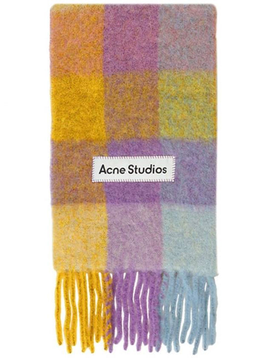 Check Mohair Muffler Violet Yellow - ACNE STUDIOS - BALAAN 2