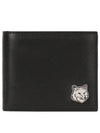 Men's Fox Head Half Wallet Black - MAISON KITSUNE - BALAAN 2