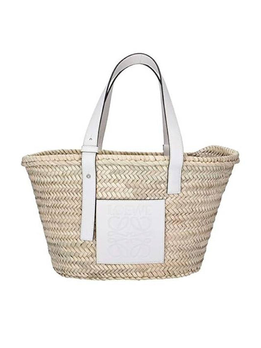 Medium Basket Raffia Tote Bag Natural White - LOEWE - BALAAN 1