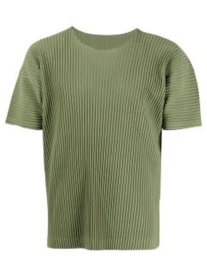 Pleated Short Sleeve T-Shirt Green - ISSEY MIYAKE - BALAAN 2