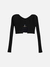 La Maille Pralu Micro Charm Logo Cardigan Black - JACQUEMUS - BALAAN 2