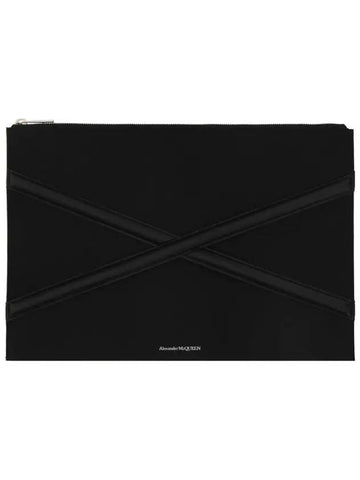 Harness Nylon Clutch Bag Black - ALEXANDER MCQUEEN - BALAAN.