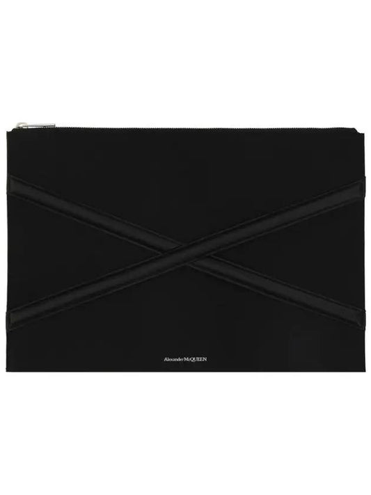 Harness Nylon Clutch Bag Black - ALEXANDER MCQUEEN - BALAAN.