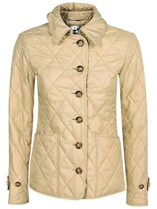 Diamond Quilted Thermoregulated Jacket New Chino Beige - BURBERRY - BALAAN 2